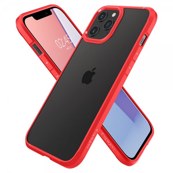 Spigen iPhone 12 Pro Max -suojakuori Ultra Hybrid Punainen