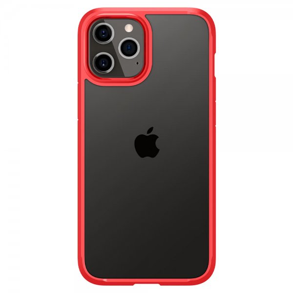 Spigen iPhone 12 Pro Max -suojakuori Ultra Hybrid Punainen