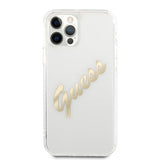 Guess iPhone 12 Pro Max Kuori Vintage Script Kulta Kirkas