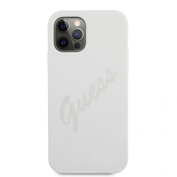 Guess iPhone 12 Pro Max Kuori Vintage Silicone Cream