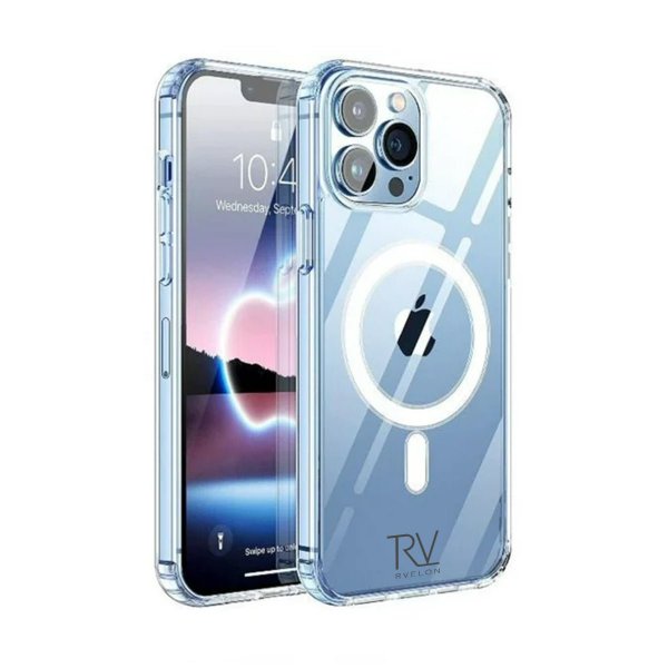 Rvelon iPhone 12 Pro Max -kuori TPU MagSafe Läpinäkyvä