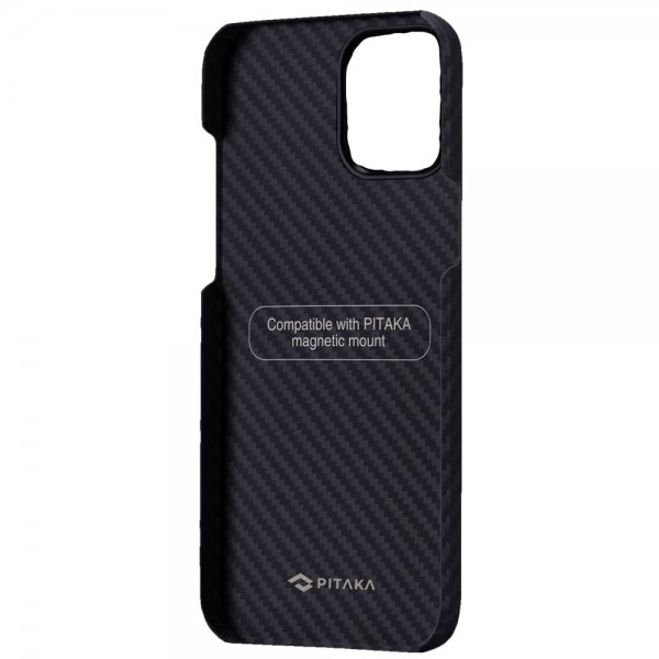 Pitaka iPhone 12/iPhone 12 Pro -kuori MagEZ Case Musta/Harmaa Twill