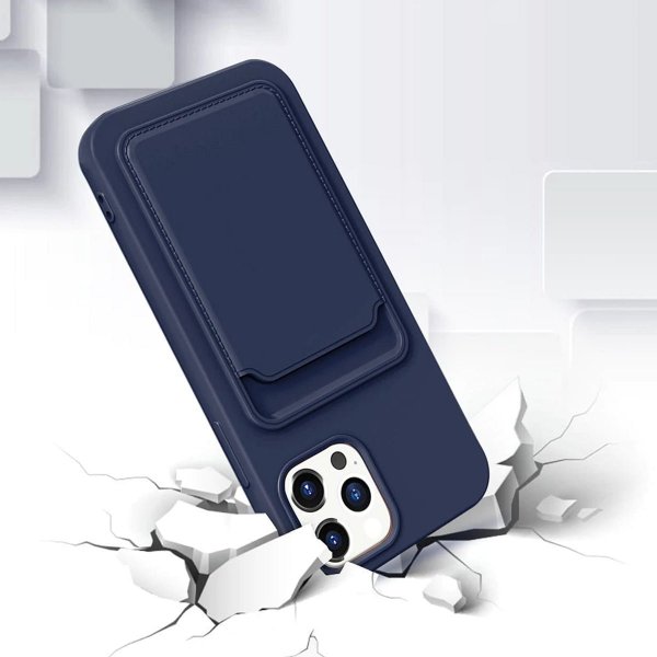iPhone 12/iPhone 12 Pro Kuoret Korttipidike Sininen