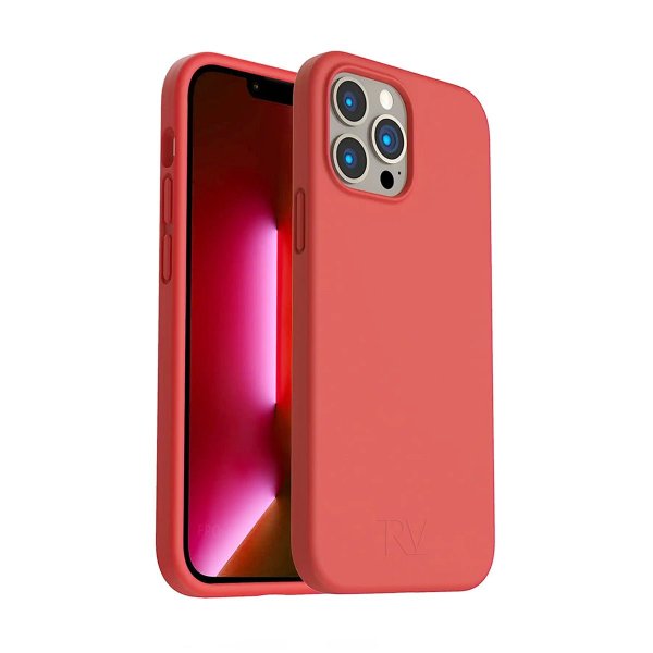 Rvelon iPhone 12/iPhone 12 Pro -kuori silikoni vaaleanpunainen
