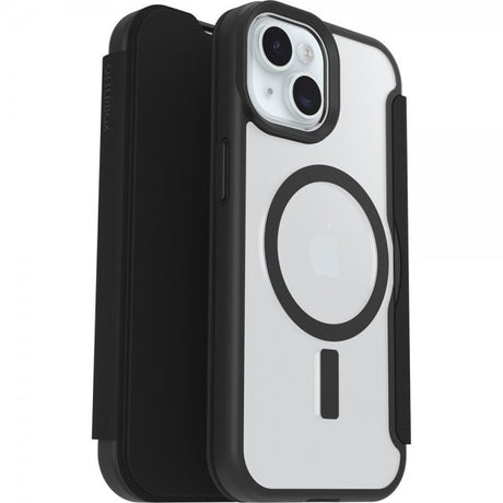 Otterbox iPhone 13/14/15/16/17 React Folio MagSafe -kotelo, musta, läpinäkyvä
