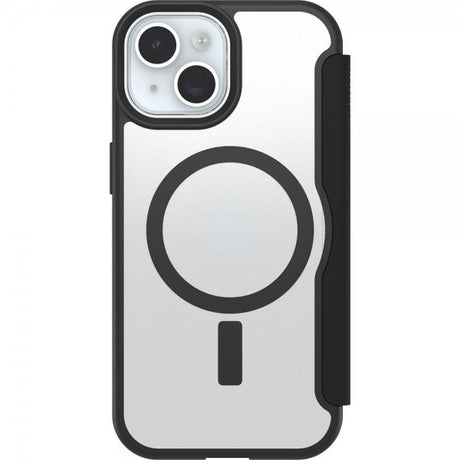 Otterbox iPhone 13/14/15/16/17 React Folio MagSafe -kotelo, musta, läpinäkyvä