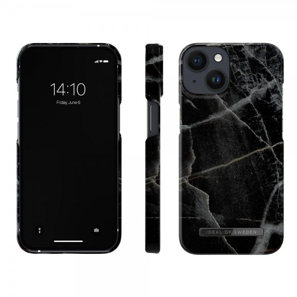 Ideal of Sweden iPhone 13/14/15/16e/17e Kuori Fashion Case MagSafe Black Thunder Marble