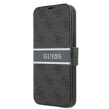 Guess iPhone 13 suojakuori Printed Stripe harmaa