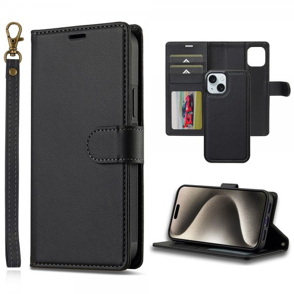 Nordic Covers iPhone 13/iPhone 14 Kotelo irrotettavalla MagSafe-kuorella Raven Black