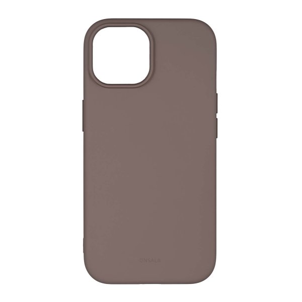 Onsala iPhone 13/iPhone 14/iPhone 15 -kuori silikonituntumalla, Chocolate