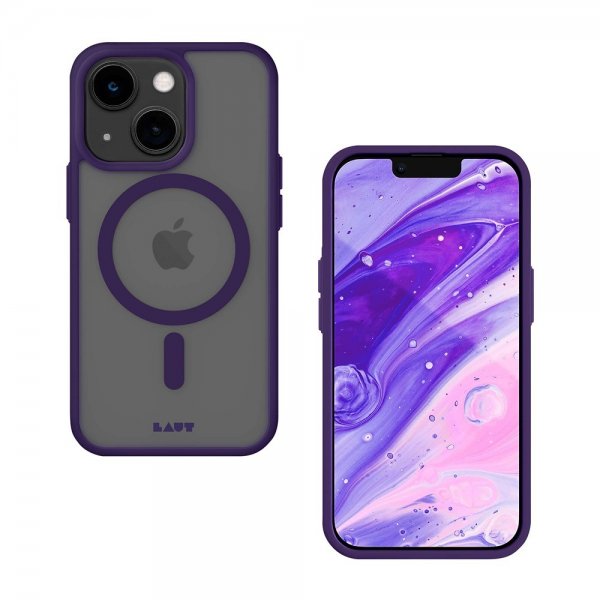 LAUT iPhone 13/iPhone 14 kuori Huex Protect MagSafe tummanvioletti