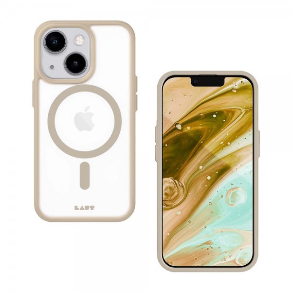 LAUT iPhone 13/iPhone 14 -suojakuori Huex Protect MagSafe Sand