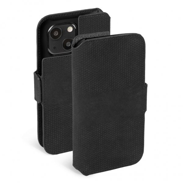 Krusell iPhone 13 Mini Kotelo Leather PhoneWallet Musta