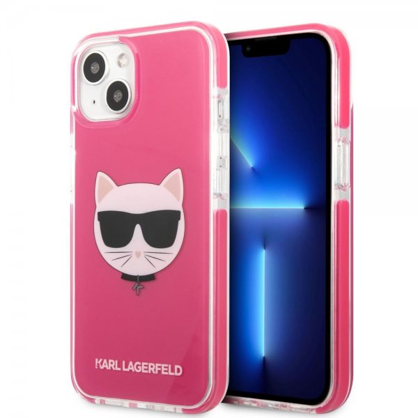 Karl Lagerfeld iPhone 13 Mini Suojakuori Choupette Fuchsia