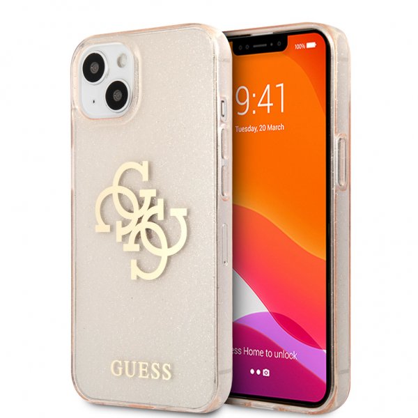 Guess iPhone 13 Mini Suojakuori Täys Glitter Kulta
