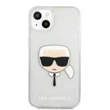 Karl Lagerfeld iPhone 13 Mini -kuori, täynnä hopeaglitteriä