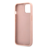 Guess iPhone 13 Mini -suojakuori, Hot Stamp Metal Logo, pinkki