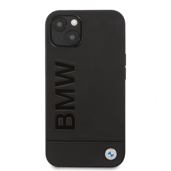 BMW iPhone 13 Mini Kuori Hot Stamp Metallilogo Musta