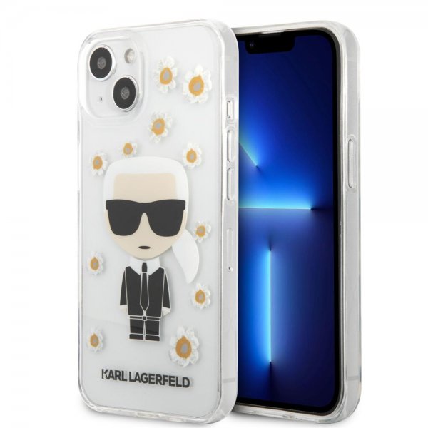 Karl Lagerfeld iPhone 13 Mini Suojakuori Iconic Flower Transparent