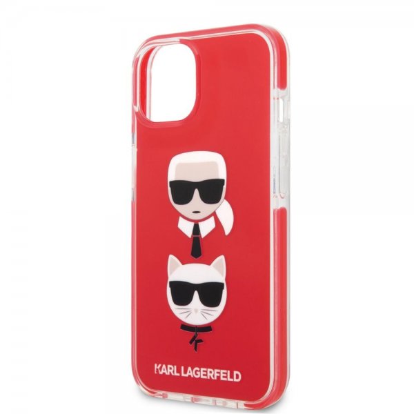 Karl Lagerfeld iPhone 13 Mini -suojakuori Karl & Choupette Punainen