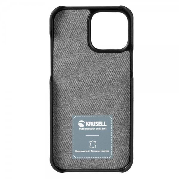Krusell iPhone 13 Mini -suojakuori, nahkainen CardCover, Vintage Black