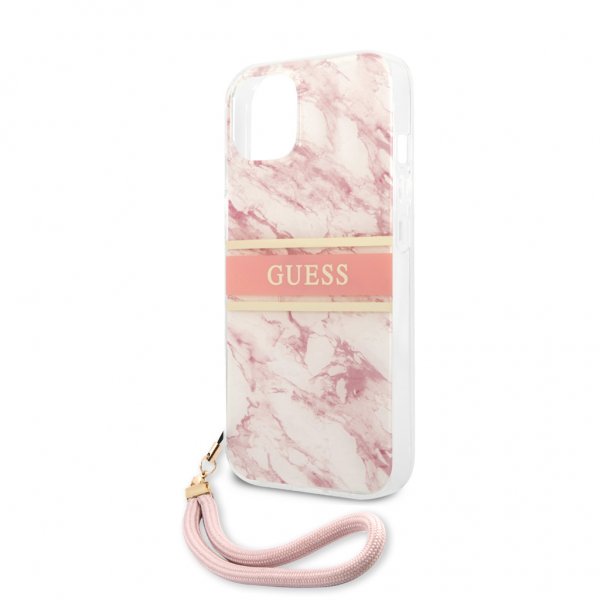 Guess iPhone 13 Mini Suojakuori Marble Design Stripe Pink