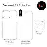 Northjo iPhone 13 Mini -kuori näytönsuojalla ja kameran suojuksella 3-in-1