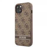 Guess iPhone 13 Mini Suojakuori Printed Stripe Bottom Ruskea