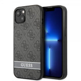 Guess iPhone 13 Mini Suojakuori Printed Stripe Bottom harmaa