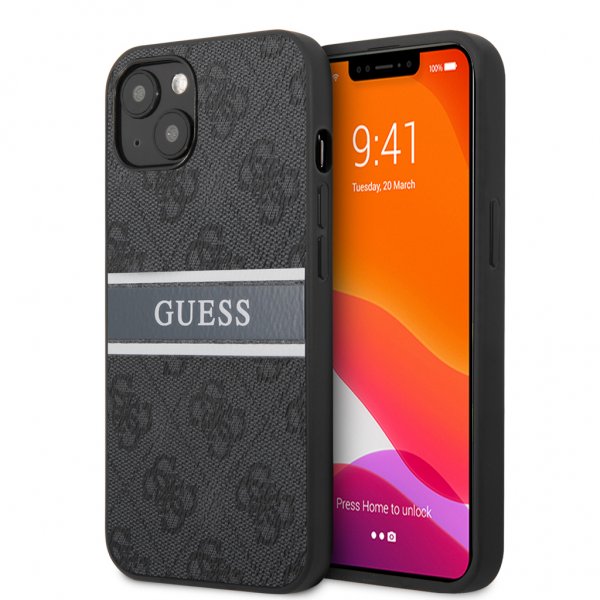 Guess iPhone 13 Mini Suojakuori Printed Stripe Harmaa
