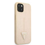 Guess iPhone 13 Mini Suojakuori Saffiano Metal Triangle Beige