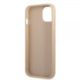 Guess iPhone 13 Mini Suojakuori Saffiano Metal Triangle Beige