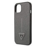 Guess iPhone 13 Mini Suojakuori Saffiano Metal Triangle Silver