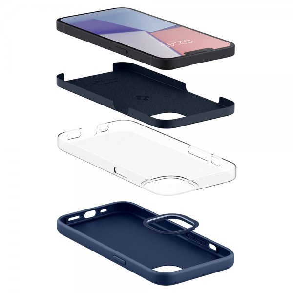 Spigen iPhone 13 Mini Suojakuori Silicone Fit Navy Blue