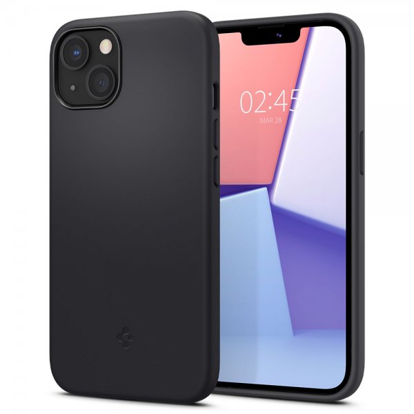 Spigen iPhone 13 Mini -silikonikuori, musta