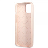 Guess iPhone 13 Mini Kuori Silikoni Metallilogo 4G Vaaleanpunainen