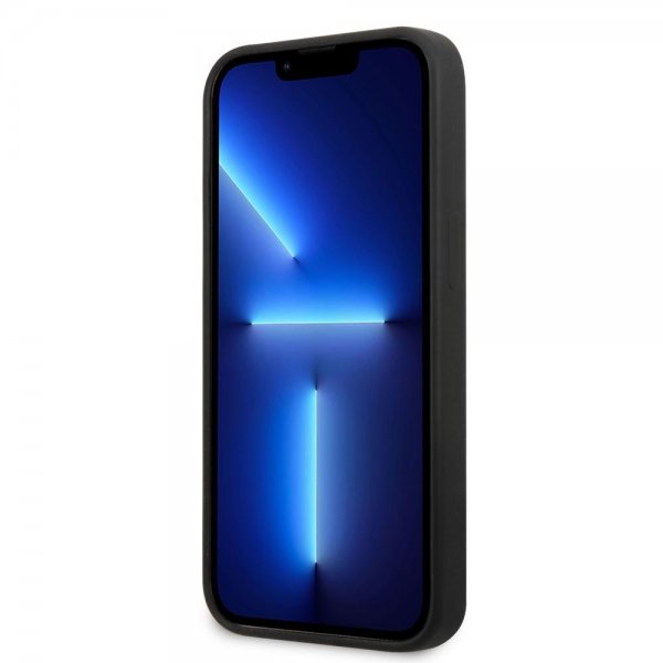 Guess iPhone 13 Mini Suojakuori Silicone Metal Logo 4G Musta