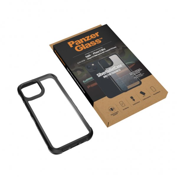 PanzerGlass iPhone 13 Mini -suojakuori SilverBullet Case, musta