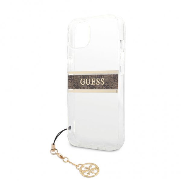 Guess iPhone 13 Mini Suojakuori Stripe Charm Ruskea