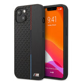 BMW iPhone 13 Mini Kuori Triangle Pattern Musta