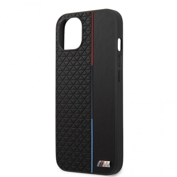 BMW iPhone 13 Mini Kuori Triangle Pattern Musta