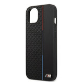BMW iPhone 13 Mini Kuori Triangle Pattern Musta