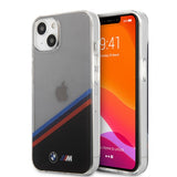 BMW iPhone 13 Mini Suojakuori Tricolor Stripe Läpinäkyvä Musta
