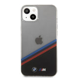 BMW iPhone 13 Mini Suojakuori Tricolor Stripe Läpinäkyvä Musta