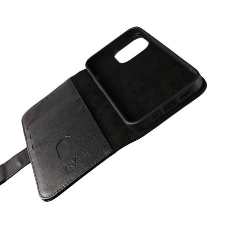 Rvelon iPhone 13 Kotelo Aito Nahka Korttipaikka Musta