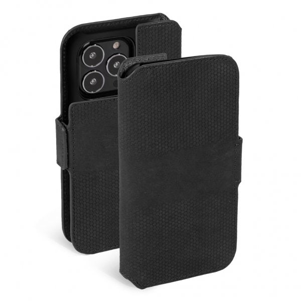 Krusell iPhone 13 Pro Fodral Leather PhoneWallet Musta