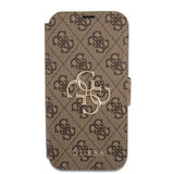 Guess iPhone 13 Pro -suojakuori, metallilogo, ruskea