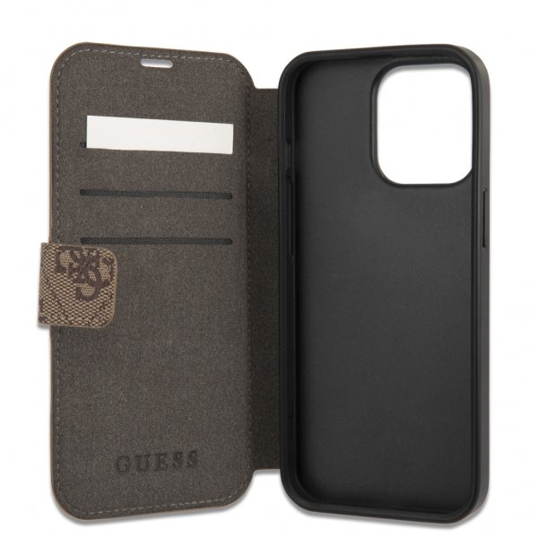 Guess iPhone 13 Pro Fodral Printed Stripe Ruskea