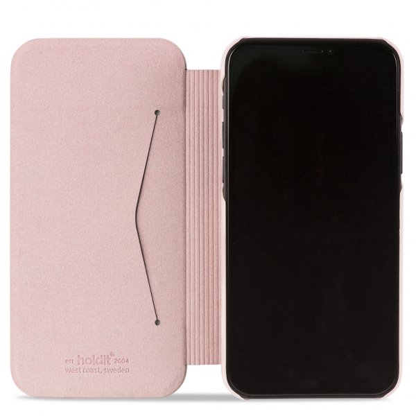 holdit iPhone 13 Pro -kotelo SlimFlip Wallet Blush Pink
