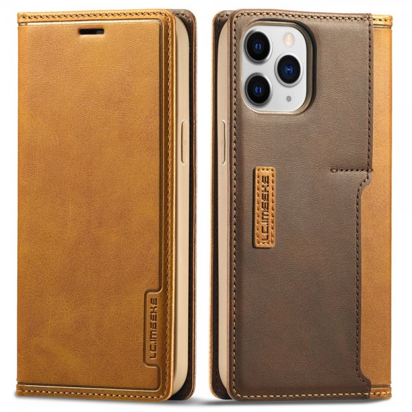 Lc.Imeeke iPhone 13 Pro Max Kotelo Korttipaikka Ulkopuoli Ruskea